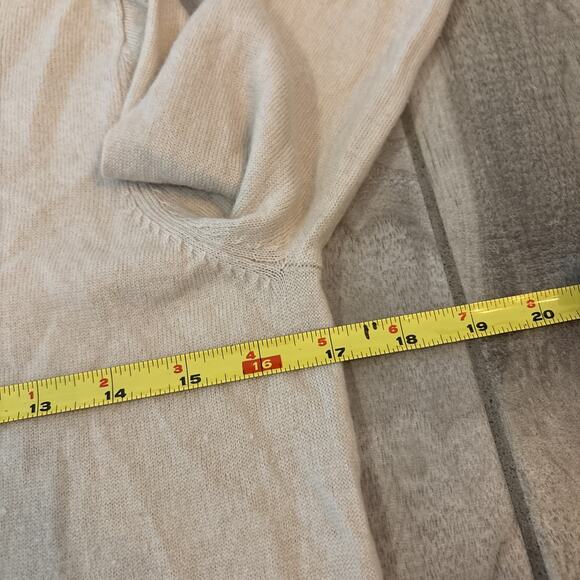 Tory Burch Sweater Womens Small Wool Cashmere Blend Tory Logo Cream Crew - Picture 5 of 8